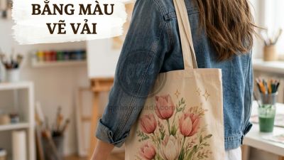 Trang trí túi Canvas/Tote bằng màu vẽ vải