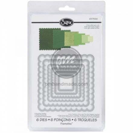 Sizzix Framelits vuông,vỏ sò 8 miếng