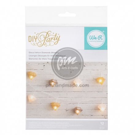 Đèn giấy kiểu kim cương vàng, bạc, trắng