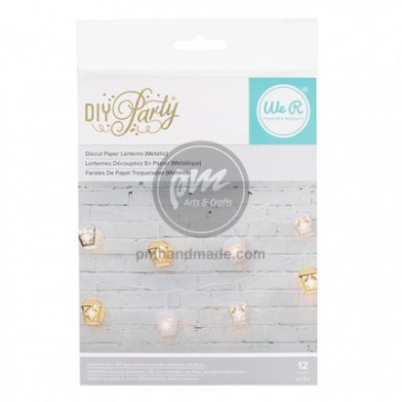 Đèn giấy kiểu lồng đèn vàng, bạc, trắng