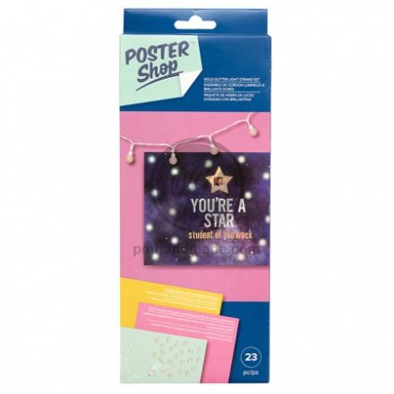 Bộ đèn led dùng pin vỏ màu vàng lấp lánh