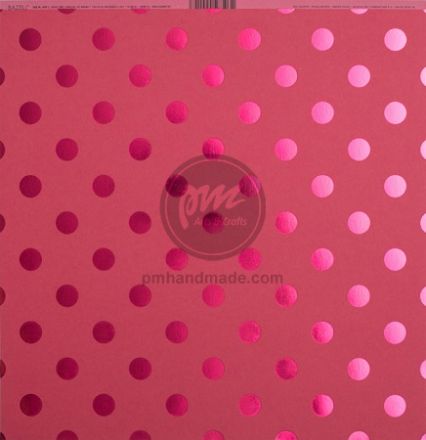Paper pad chấm bi hồng ánh nhũ 12" x 12"