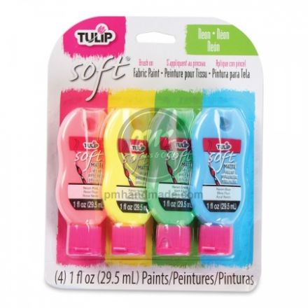 Set 4 màu neon vẽ mềm vải Tulip