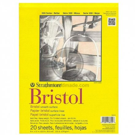 Tập giấy vẽ chì màu Strathmore Bristol smooth size a4
