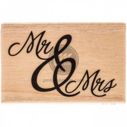 Dấu in gỗ chữ Mr & Mrs 3.5cm x 5.7 cm