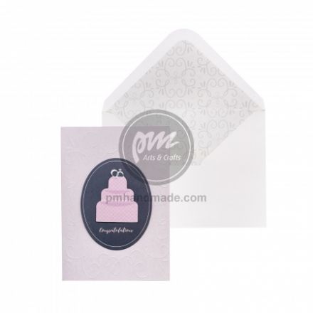 Thiệp chúc mừng cưới in hình nổi bánh kem 12.7 cm x 17.78 cm