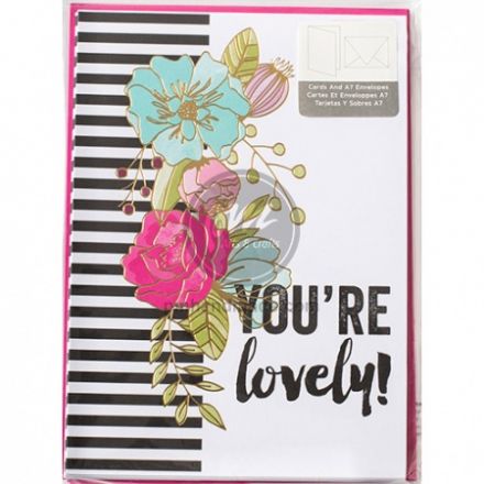 Thiệp in chữ you're lovely 12.7cm x 17.78cm