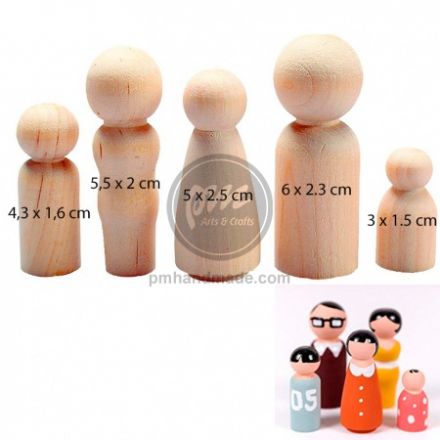 Bộ mô hình người gỗ mini