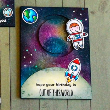 Thiệp galaxy ink blending