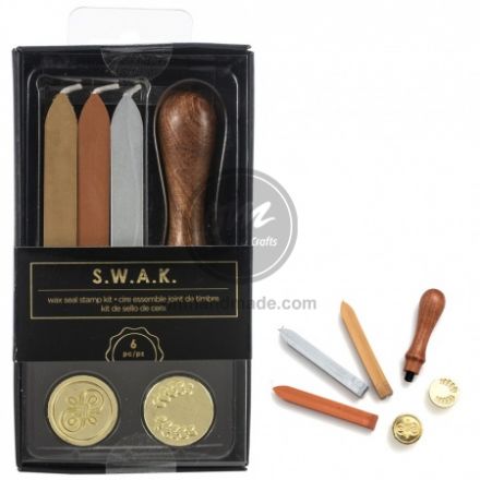 Bộ dấu in wax seals 6 món mẫu flourish