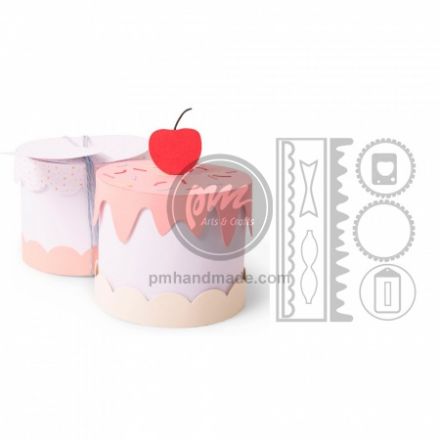 Khuôn cắt hộp quà tròn tròn nắp rời #664400