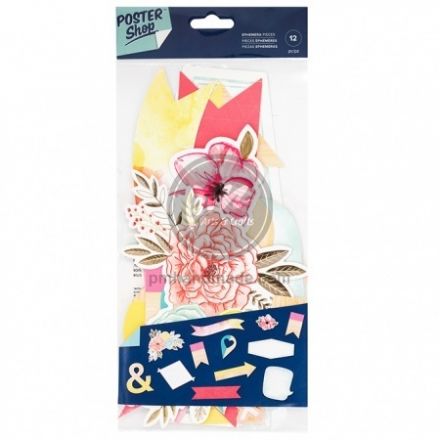 Bộ hình cardstock mẫu hoa (12 miếng)