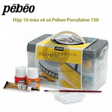 Bộ 10 màu vẽ sứ Pebeo Porcelaine hộp nhựa