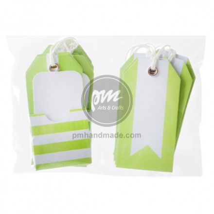 Bộ 8 nhãn tag American Crafts xanh lá