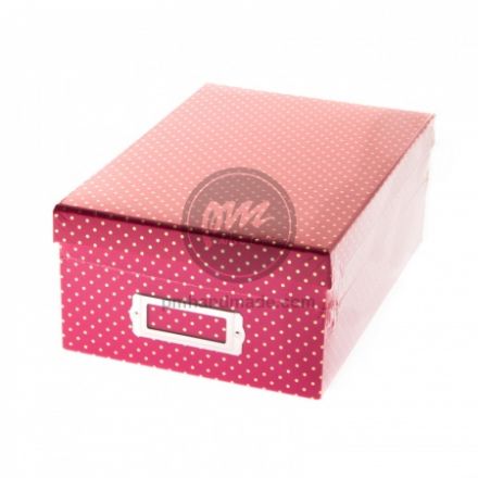 Hộp giấy màu hồng chấm bi vàng