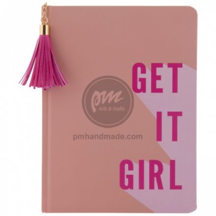 Sổ notebook màu hồng in chữ Get It Girl