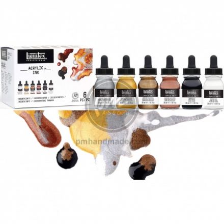 Liquitex acrylic ink set 6 màu metallic
