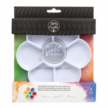 Khay pha màu bông hoa 17x17cm kèm 3 ống nhỏ nước