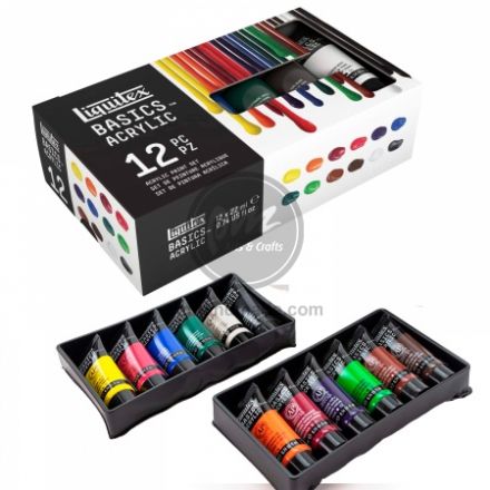 Màu Acrylic Liquitex Basic Set 12x22ml - hộp clear box