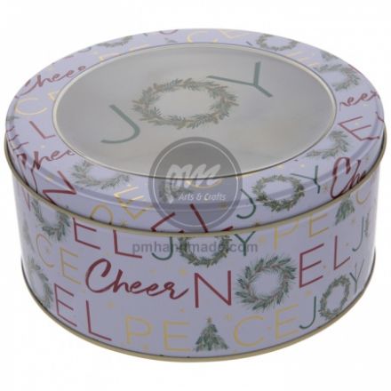 Hộp thiếc tròn chữ Joy size 17.4 x 7.8 cm