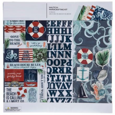 Bộ scrapbook mẫu Nautical 12x12"