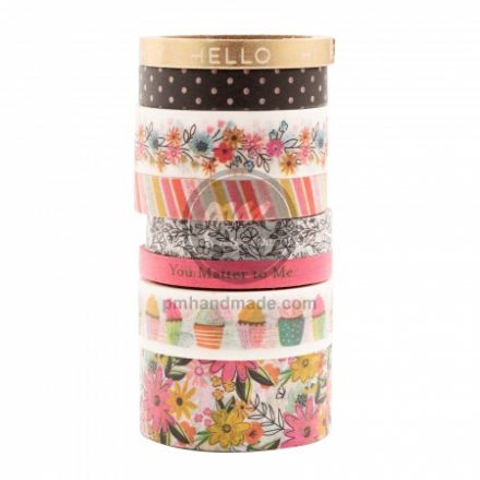 Gói 3 băng keo washitape mẫu hey, hello