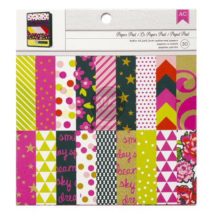 Tập giấy paper pad 6x6" - màu neon