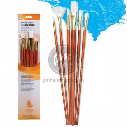 Bộ cọ cán dài Princeton white taklon S9156 - 6 cây