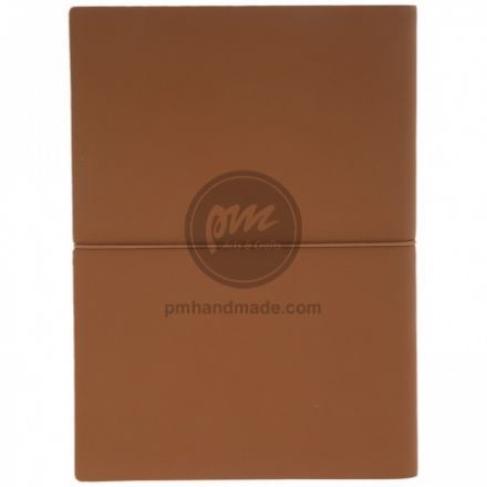 Sổ sketchbook giả da màu nâu có thun ngang