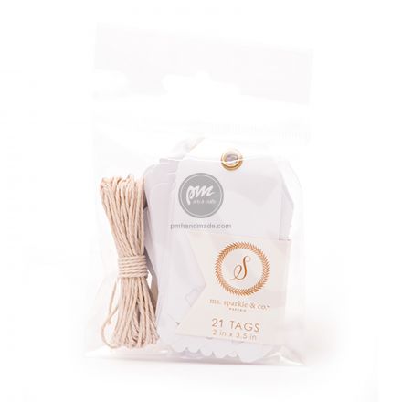 Bộ tag trang trí màu trắng