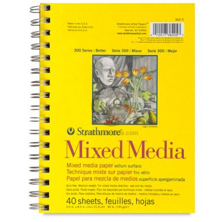 Sổ vẽ Strathmore mixed media S300 size 5.5"X8.5"