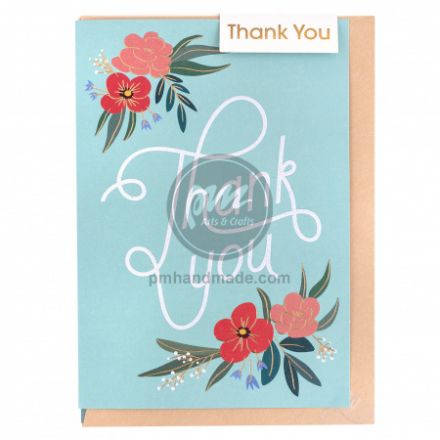 Thiệp thank you mẫu hoa kèm bì thư size 5