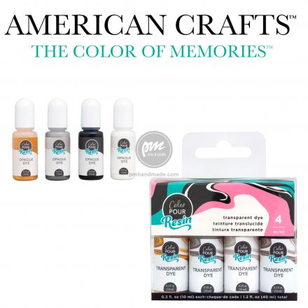 Bộ 4 màu nhũ nhuộm resin hiệu AC - trong suốt