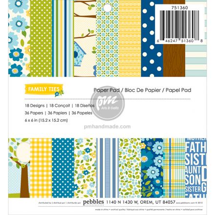 Tập paper pad mẫu family ties 6"x6" - 36 tờ