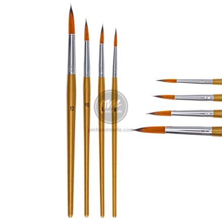 Cọ vẽ round cán màu gold