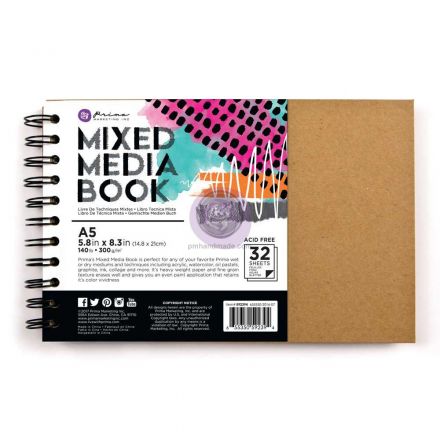 Sổ vẽ mix media bìa cứng giấy kem size 14.8 x 21 cm