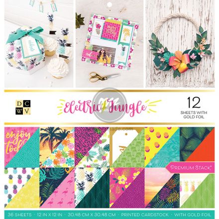 Tập Paper pad chủ đề electric jungle đính foil 36 tờ