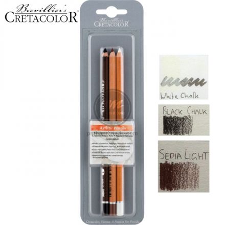 Bộ 3 chì than phác thảo Creatacolor nâu/đen/trắng