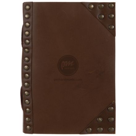 Sổ vẽ sketchbook bìa da màu nâu đính đinh tán