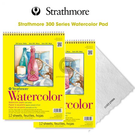 Tập giấy vẽ màu nước Strathmore watercolor S300 - 9"x12"