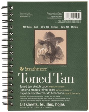 Sổ vẽ Strathmore toned tan tông màu nâu 5.5" x 8.5"