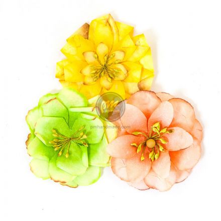 Set hoa giấy bộ sưu tập Joli Green Flowers (3 bông)