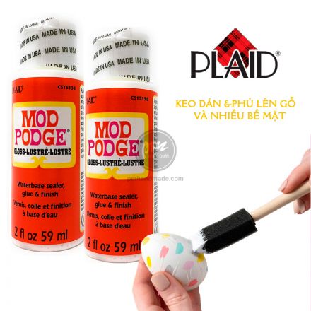 Keo Mod Podge gloss lên gỗ và nhiều bề mặt (59ml)