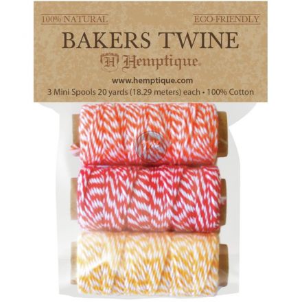 Bộ 3 cuộn dây trang trí thủ công vàng/cam/đỏ