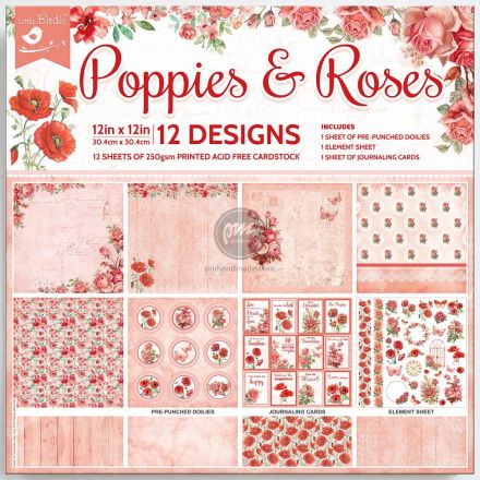 Paper pad mẫu Poppies & Roses 12 tờ