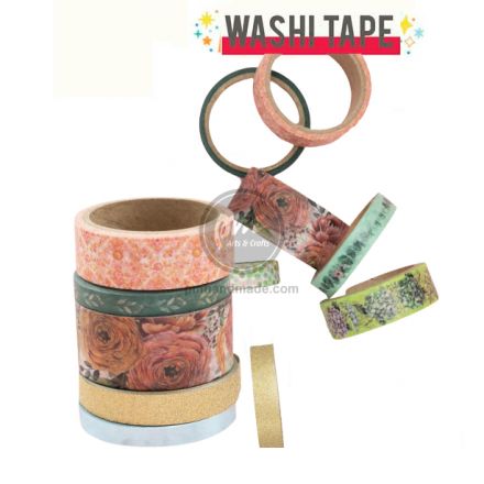 Gói 3 băng keo Washi chủ đề Willow & Sage