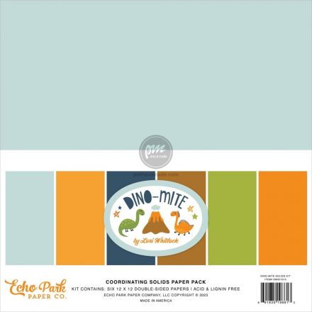 Xấp giấy màu pastel Echo Park in 2 mặt 12"x12" - Dino Mite