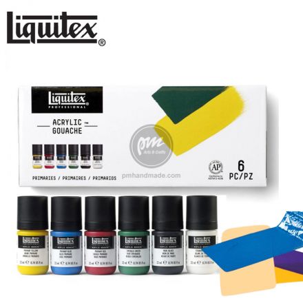 Liquitex professional gouache set primaries 6x22ml