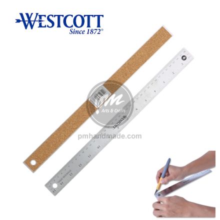 Thước kẽ inox Westcostt màu bạc chống trượt 12"