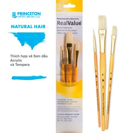 Bộ cọ sơn dầu Princeton lông tự nhiên cán ngắn 9103
